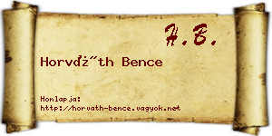 Horváth Bence névjegykártya